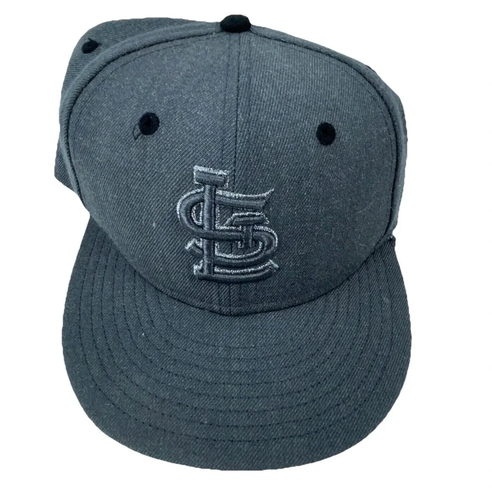 St Louis Cardinals Hat Cap Fitted Size 7 1/4 Gray Plain Logo Wool 59Fifty Mens *